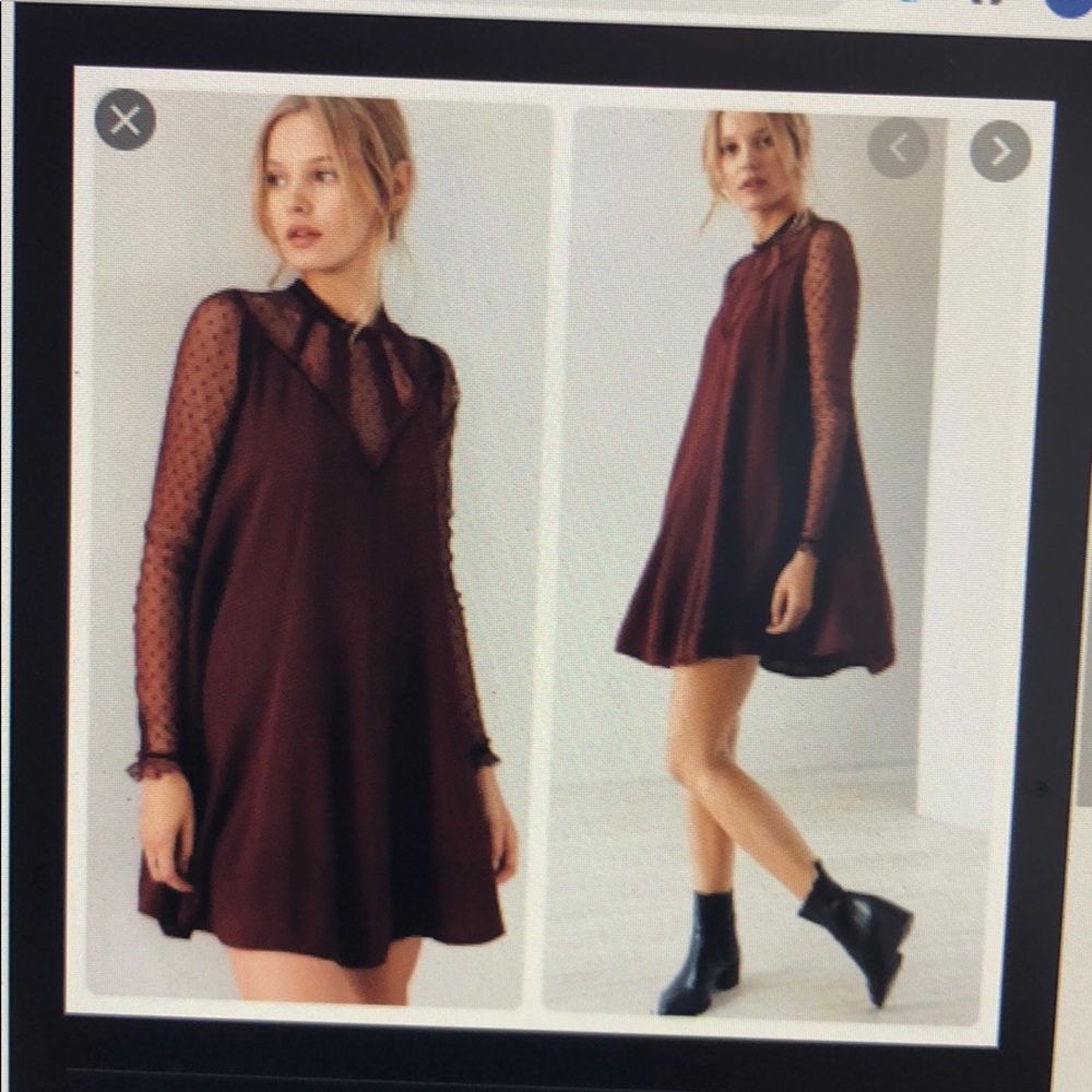 Urban Outfitters Long Sleeve Dress with Mesh Detai